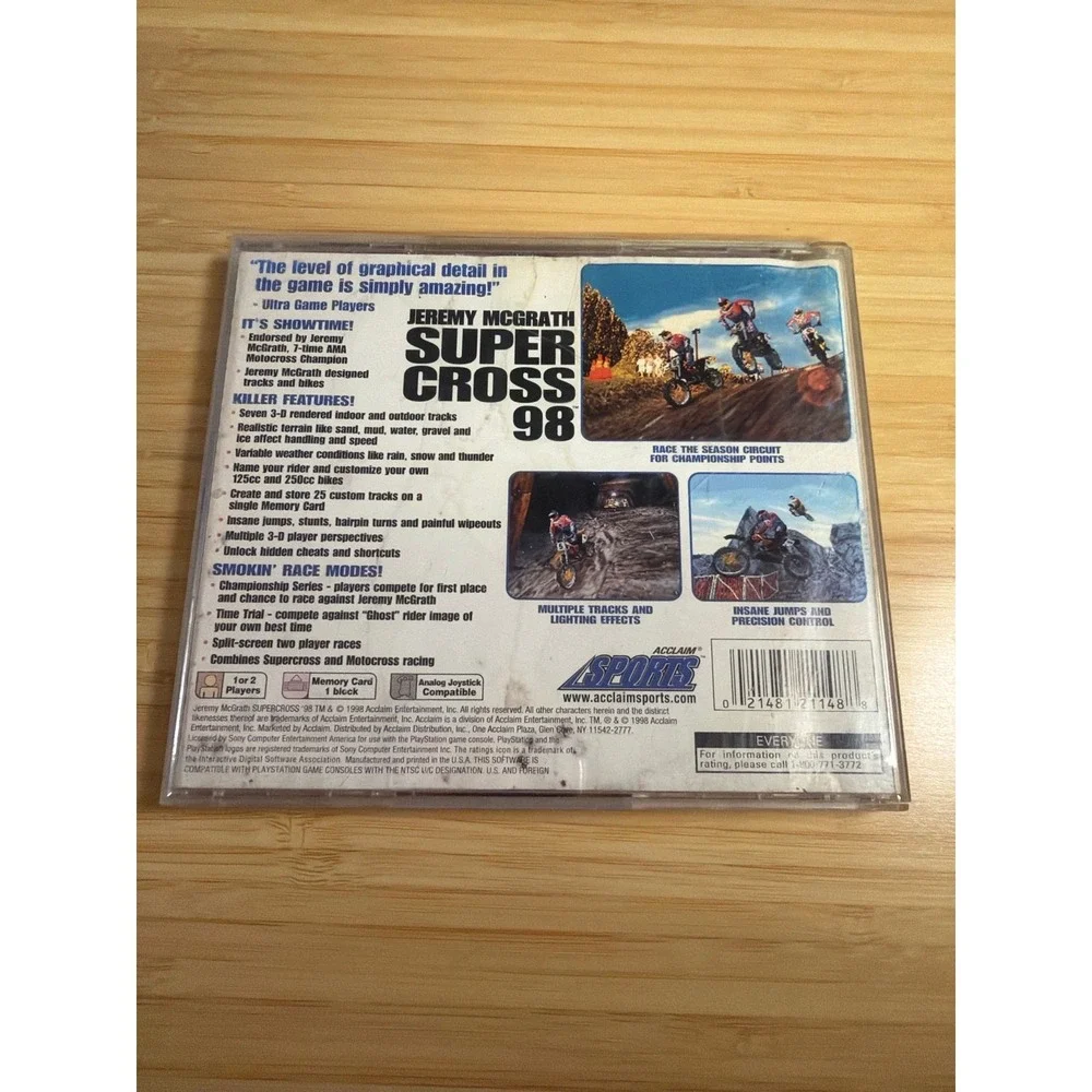 Jeremy McGrath Supercross 98 PS1 PlayStation No‎ Manual Untested